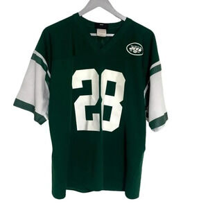 Vintage Logo Athletic‎ JETS L green + white Martin #28 jersey